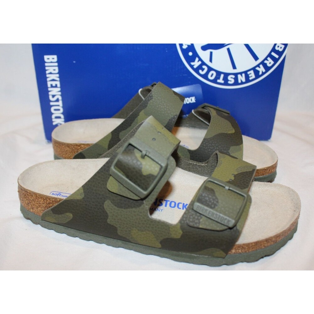 Birkenstock Women's Arizona BS Leather Sandals DESERT CAMO GREEN EU 38 NARROW - Picture 2 of 6